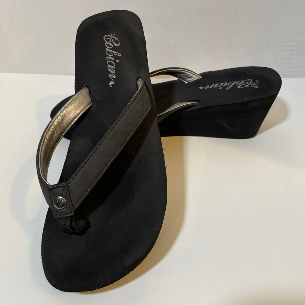 Cobian Platform Flip Flops 2" Heel Black NWOT